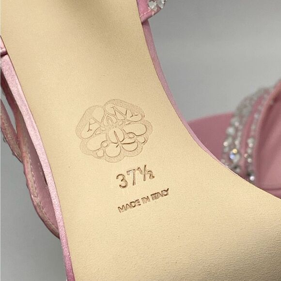 Alexander McQueen Crystal Satin Ankle-Cuff Cocktail Sandals size 37.5 - Picture 12 of 12